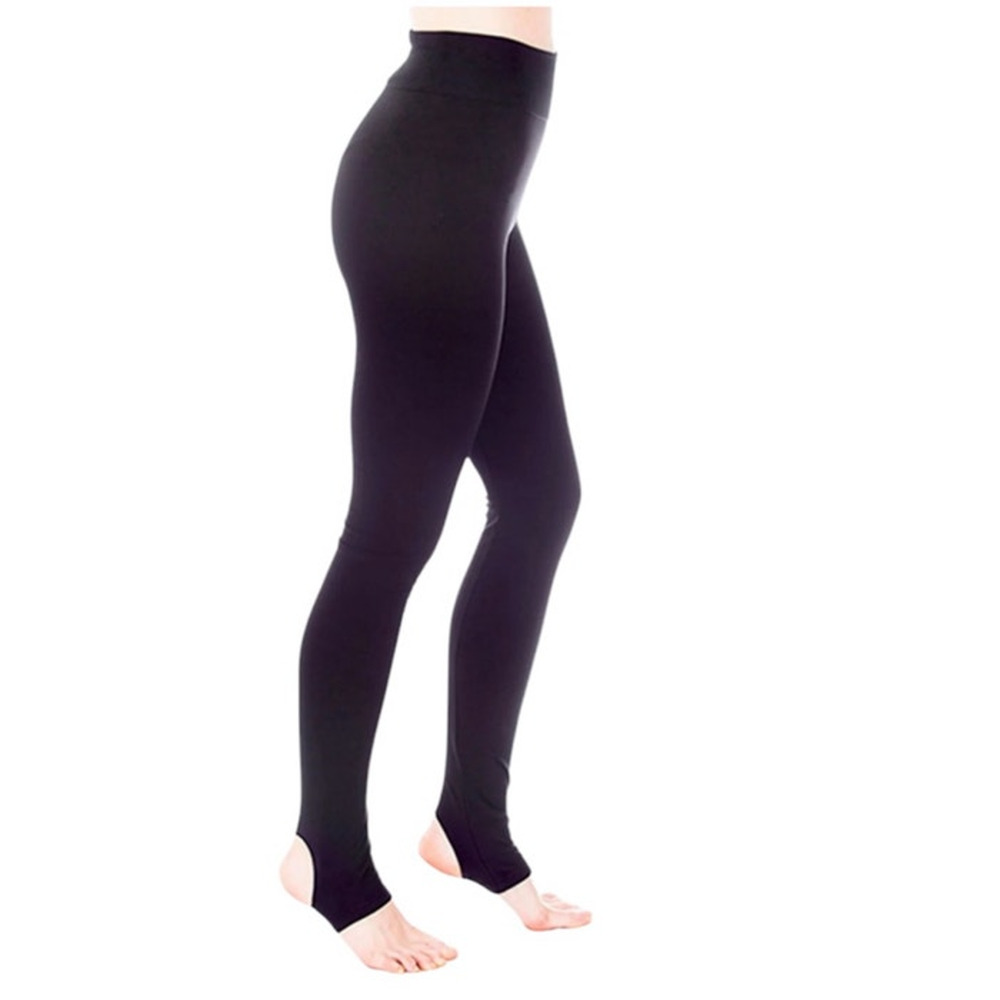NWT Plush Matte Black Fleece Lined Stirrup Leggings Size M